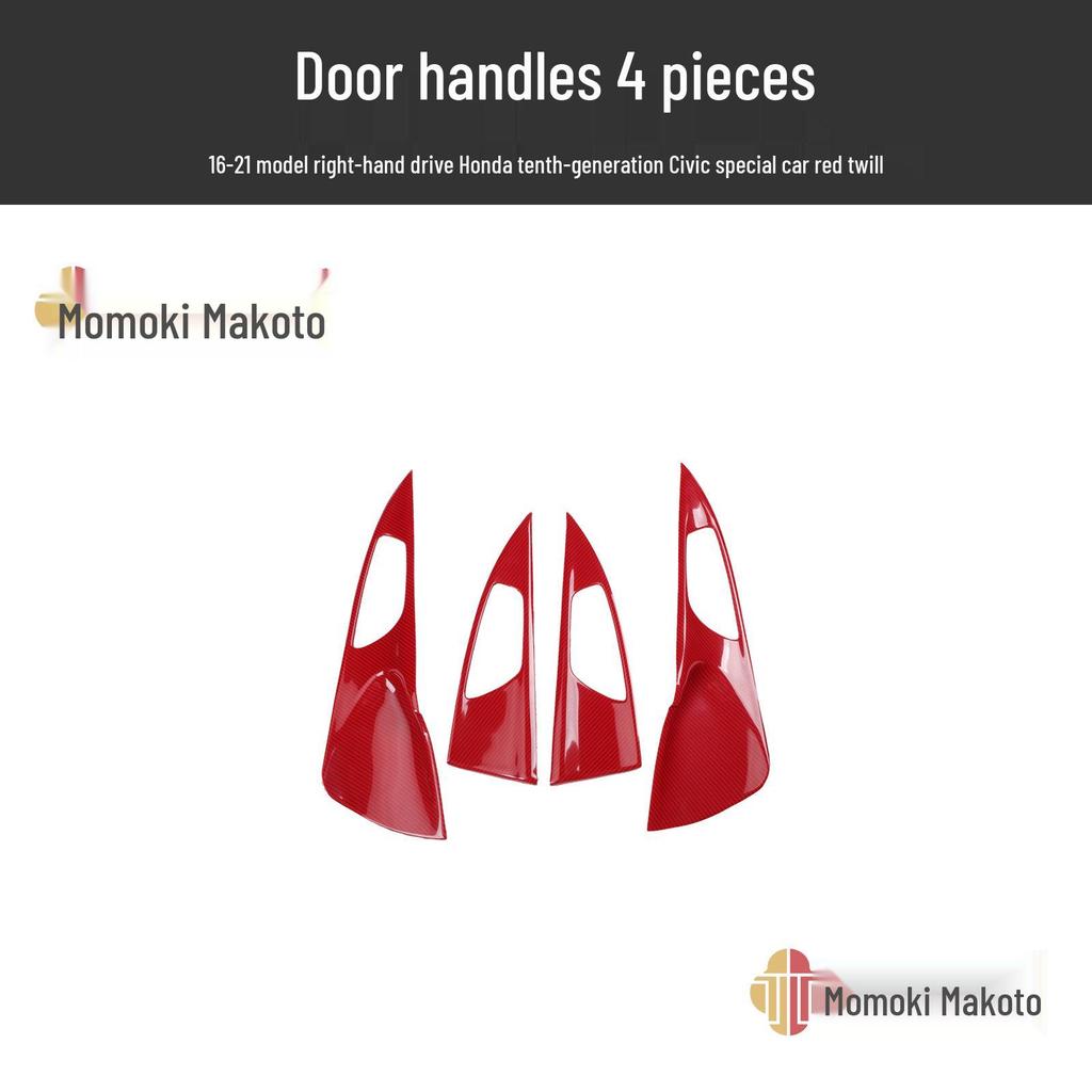 Civic десятого поколения RHD Мод динамика Накладка на кик-панель из углеволокна и Наклейка пыльника рычага переключения передач