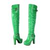 Dames høye hæler støvletter høst og vinter nye europeisk og amerikansk stil vanntett plattform tykk hæl store størrelser knehøye støvletter