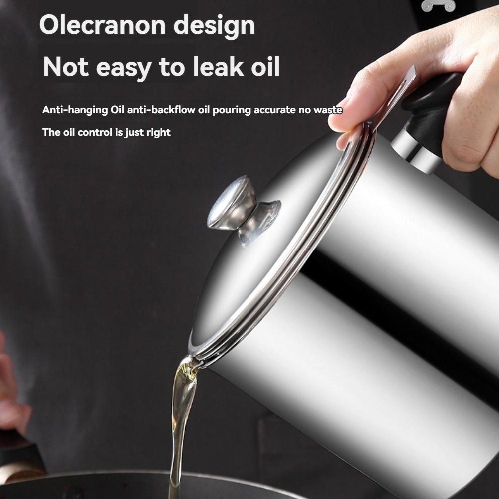 1pc Stainless Steel Oil Filter Cup, Stainless Steel with Filter Screen, Soup Oil Separator, Filter Residue Return Oil Cup Food