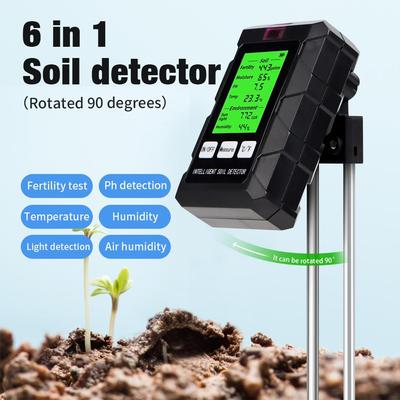 ST03 6 in 1 tester del terreno fertilizzante multifunzionale pH del terreno temperatura umidità luce solare tester di umidità dell'aria