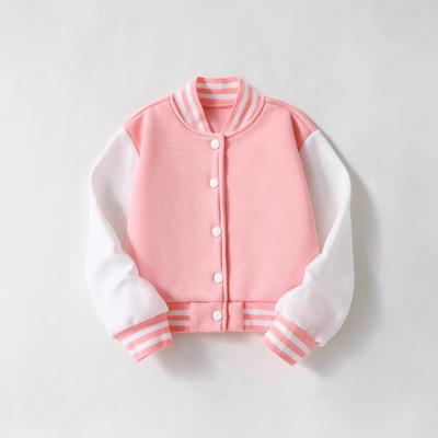 Dziewczęcy Sweter Dzianinowy w Stylu College Kurtka Baseballówka Wiosna-Jesień Moda Dziecięca Kurtka Baseballówka