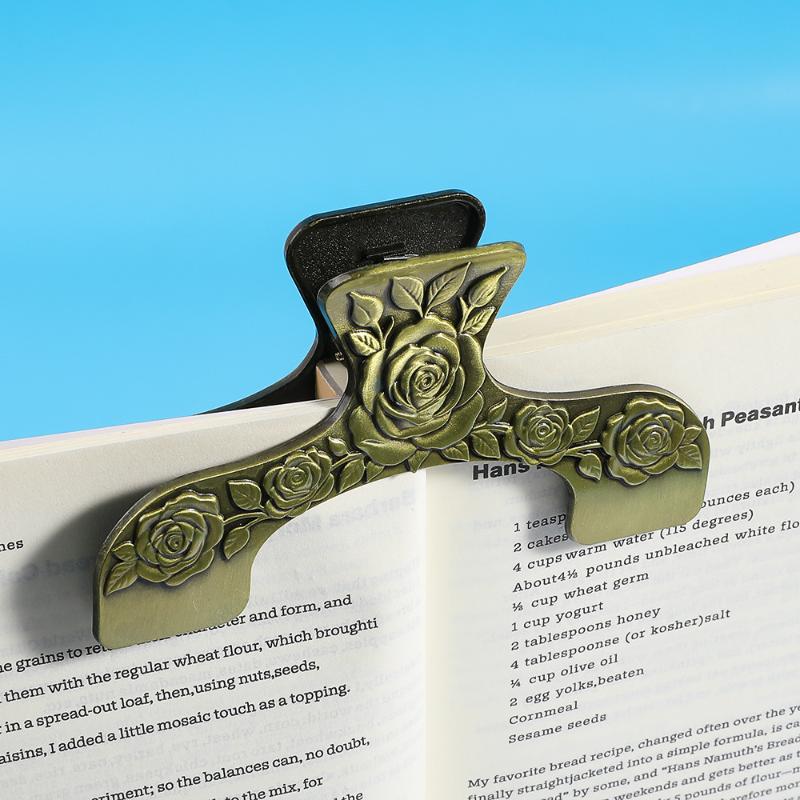 Vintage Zinc Alloy Page Antique Bookmarks For Book Lovers Vintage Flower Bookmark Engraved Flower Book Clip Page Holder