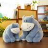 Cute Cute Hippo Plush Toy Cartoon Sitting Posture Forest Animal Doll Children Sleeping with Pillow