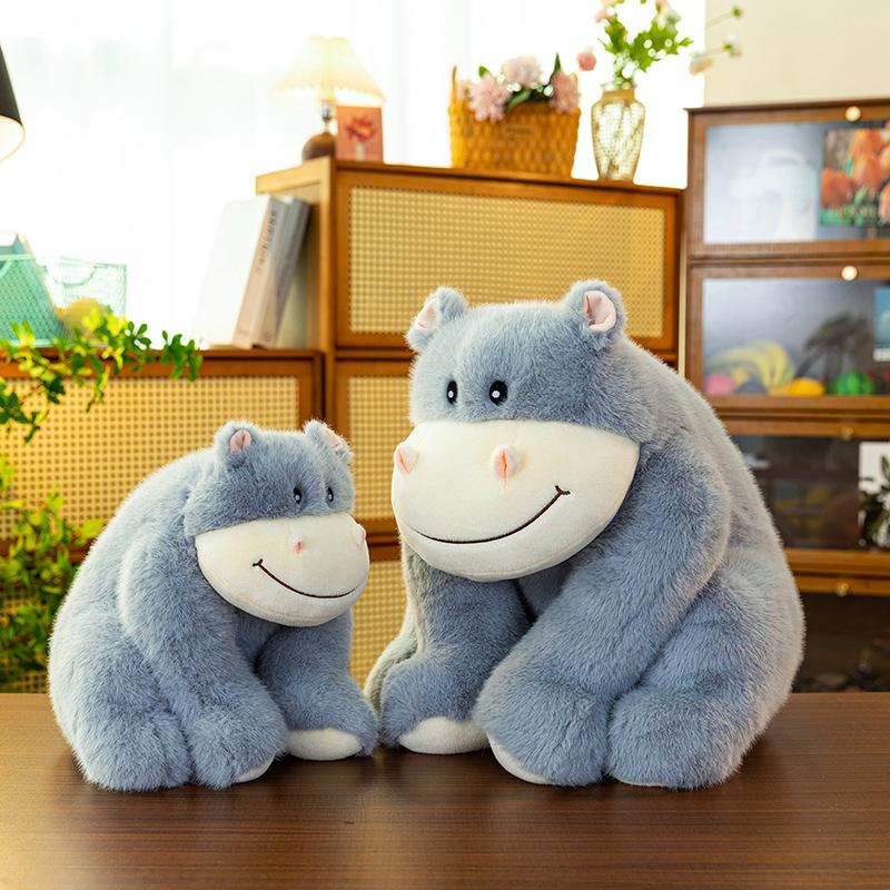Cute Cute Hippo Plush Toy Cartoon Sitting Posture Forest Animal Doll Children Sleeping with Pillow