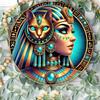 Vintage Bastet Kat Metalen Wandkunst Egyptische Godin Decoratie met Hiërogliefen