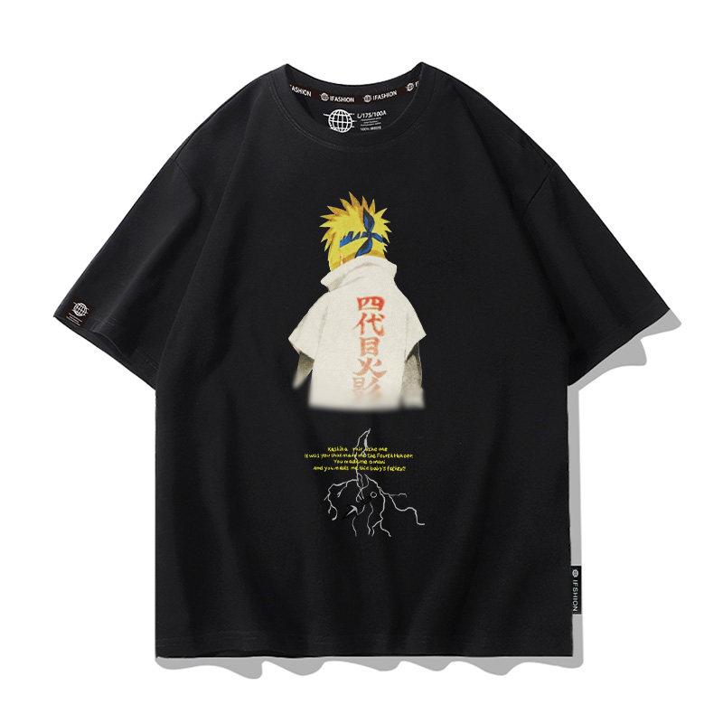 Anime Cartoon Childrens Tshirt Naruto Cartoon Co Branded Printing Parentchild Outfit Summer Cotton Fashion Short Sleeve