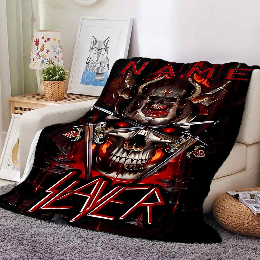 Customiz Name Personality Slayer logo Blanket Soft &Warm Sofa Office Bed Travel Lunch Break Blanket, Gift Suitable All Seasons