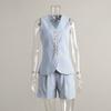 V-neck Sleeveless Vest Shorts Set V-neck Sleeveless Vest Leisure Shorts Set