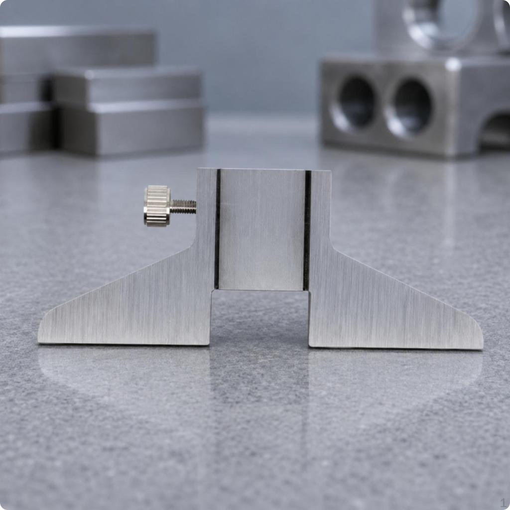 Stainless Steel DepthMeasuring Bridge Knurled Screw Vernier Caliper Depth Gauge Base Brushed Silver