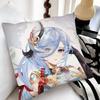 Game Anime Genshin Impact Shenhe Pillow Case Fashion Square Pillowcase Bedroom Sofa Room Ins Decoration Leisure