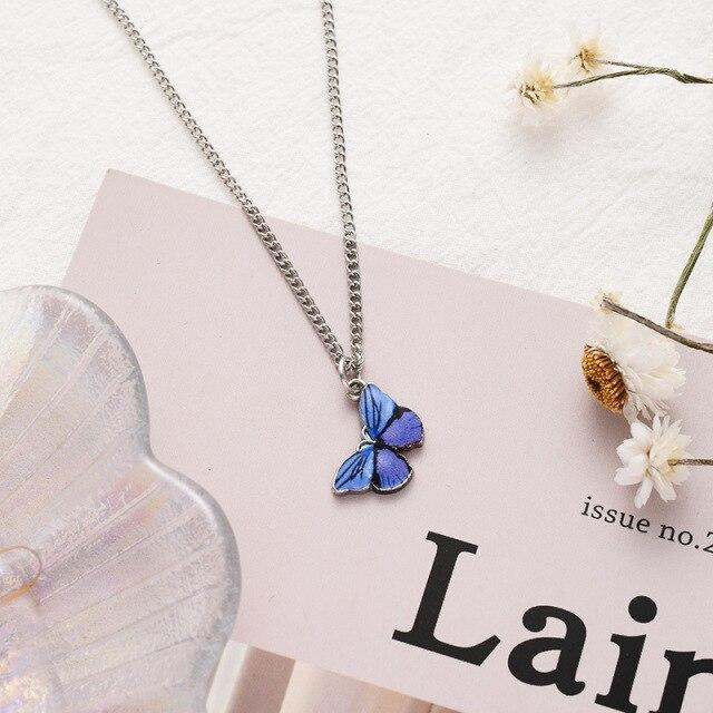 Gold Color Chain Butterfly Pendant Choker Necklaces Women Bold Statement Collares Bohemian Beach Jewelry Souvenir Gift Idea Collier CheapStatement