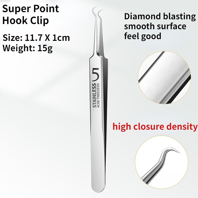 No. 5 Cell Acne Blackhead Clip Tweezers Ultra-fine Scraping and Closing Artifact Acne Needle Beauty Salon Special Tool