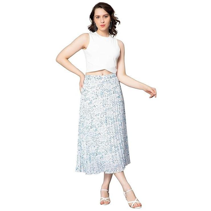 Indian Women's Casual Wear Skirt Desigenr Bollywood Ethnic Pleated Skirt Dress