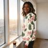 Women's Christmas Print Long Sleeve Hooded Pullover Sweatshirt
