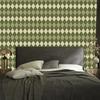 Autumn Checkered Wallpaper Olive and Beige for Living Room and Bedroom 50x1000
