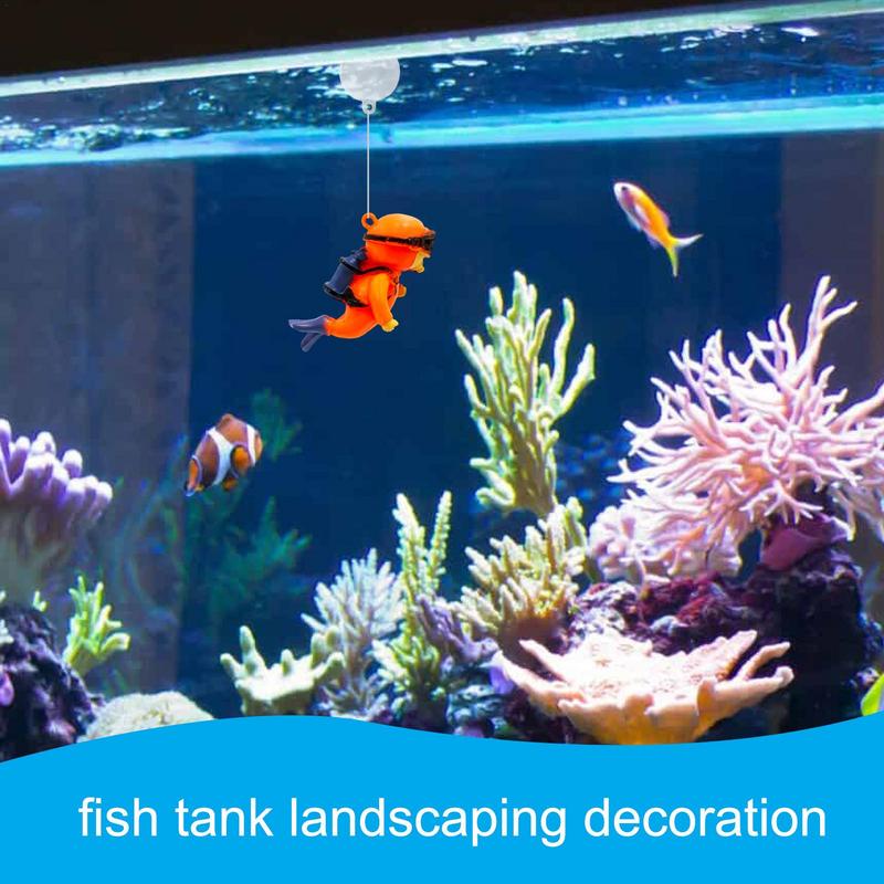 Floating Fish Tank Decorations Fish Tank Decoration Cartoon Fish Playmate Fat Diver Viewing Floating Pendant Fish Tank Floating
