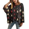 XY-LK01-Pullover hollow blouse 3D printed sweater spring and summer new