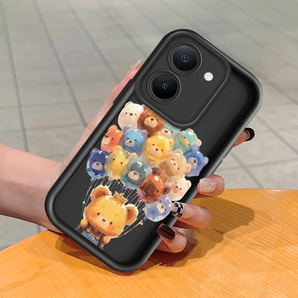 Soft Silicone Square Ladder Printing Pattern Phone Casing Full Cover Camera Shockproof Protection Rubber Case for Vivo