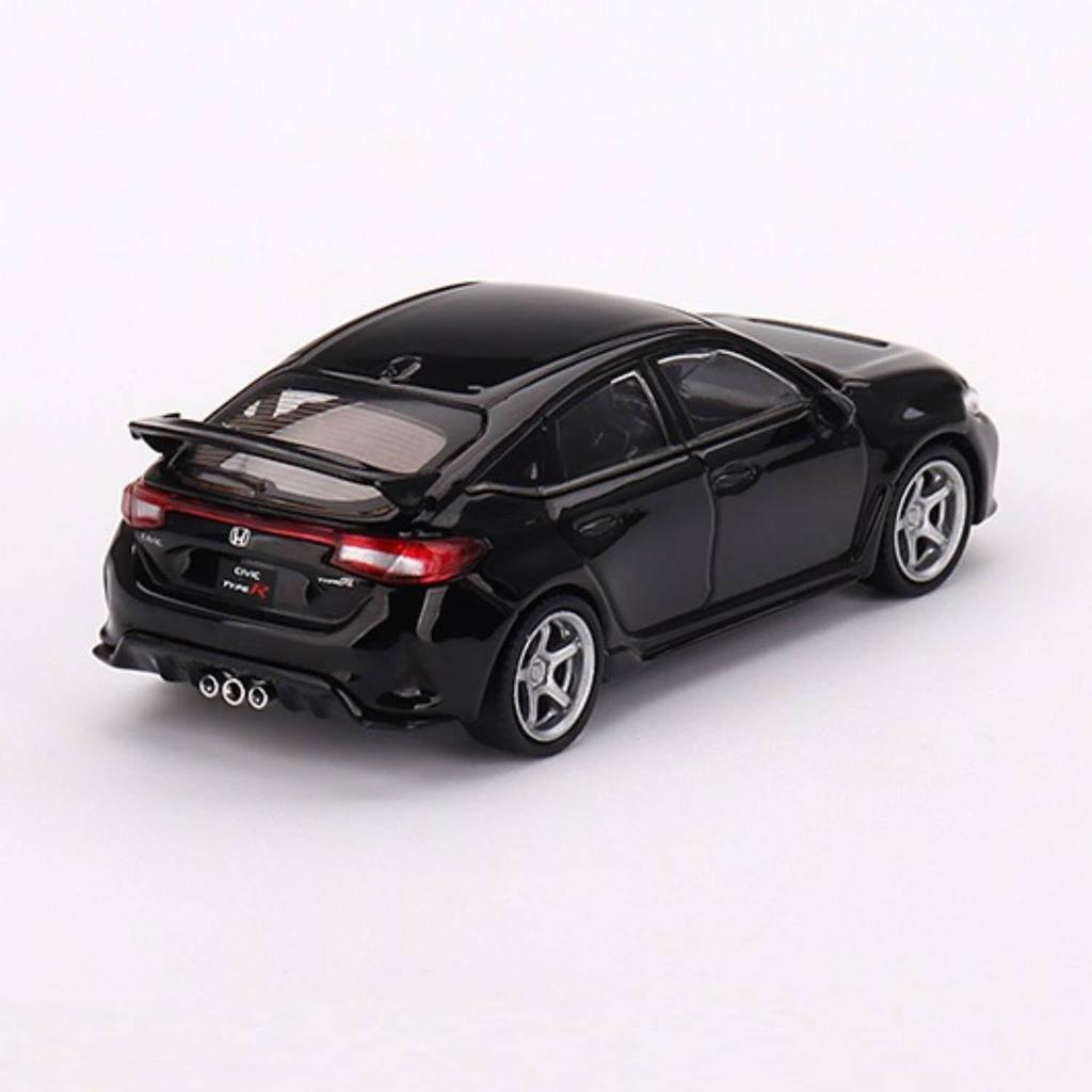 TrueScale Miniatures MINI GT Scale Honda Civic Type R 2023 Crystal Black Pearl with Advan GT Finished Model 1/64 Wheels, Right-Hand Drive,