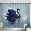 2Panel Swan Lake Swan Curtain Custom Curtains Simple Modern Bedroom Living Room Window Semi-blackout Short Curtain Grommet Top