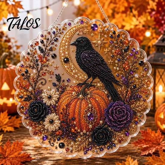 Halloween Party Supplies Hanging Ornament, 2D Flat Acrylic Pendant, Ghost Skull Whimsical Porch Pendant Witch Decoration for Indoor Outdoor