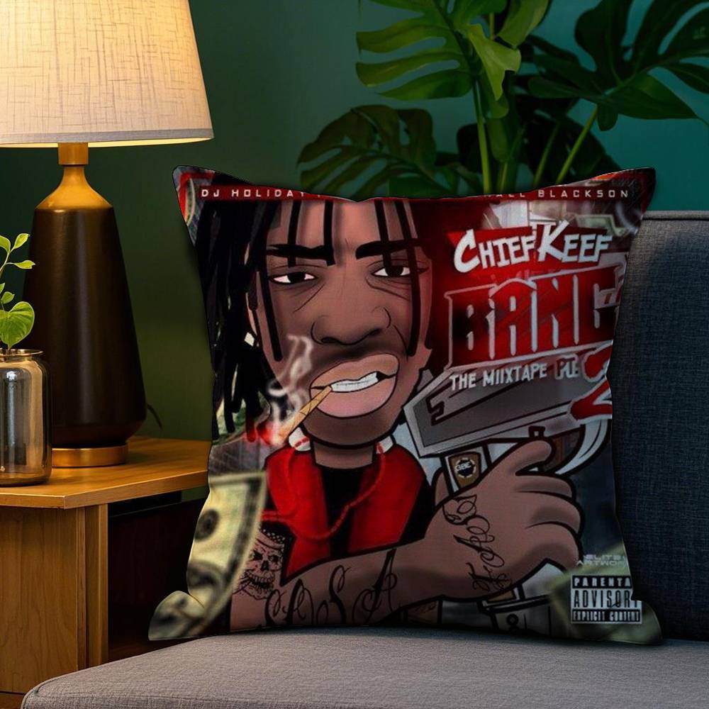 Rapper C-Chief K-Keef Pillow Case Sofa Living Room Bedroom Double-Sided Printing Square Cushion Nap Time Pillow Case