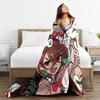 Turbo Granny Dandadan Anime Blanket Street Trend Plush Throw Blanket For Living Room Airplane Travel Flannel Bedspread Bed Cover
