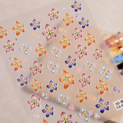 Maillard Teufel 3D Siebenfarbig Fünfblättrige Blume Nagelkunst Aufkleber