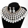 Exaggerated Diamond-Set Super Flash Rhinestone Earrings, Necklace, A Set Of Niche Design Earrings, Necklace, And Two-Piece Jewelry.