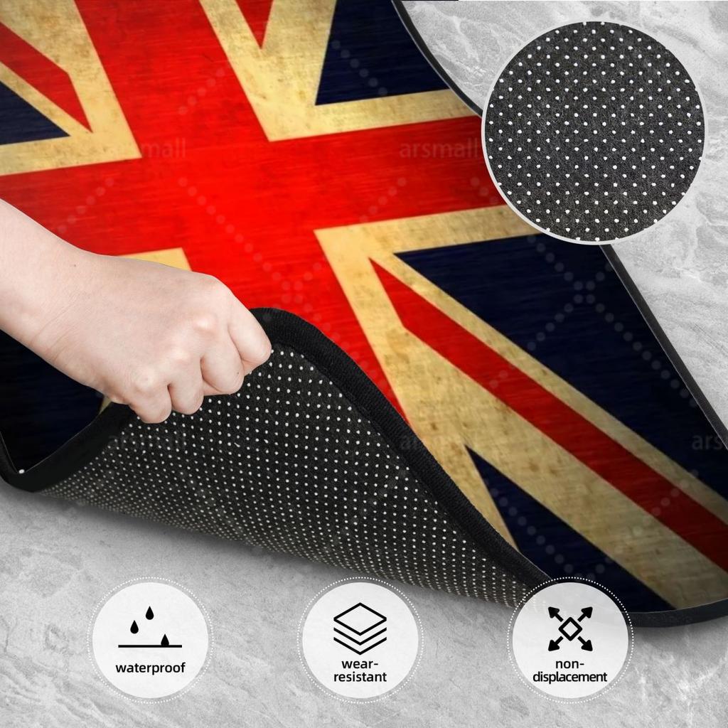 BFZ1 Custom Made Car Floor Mats Front & Rear Set Union Jack for Mini Cooper 2007-2023 R55 R56 R57 R60 R61 F54 F55 F56 F57 F60 Clu