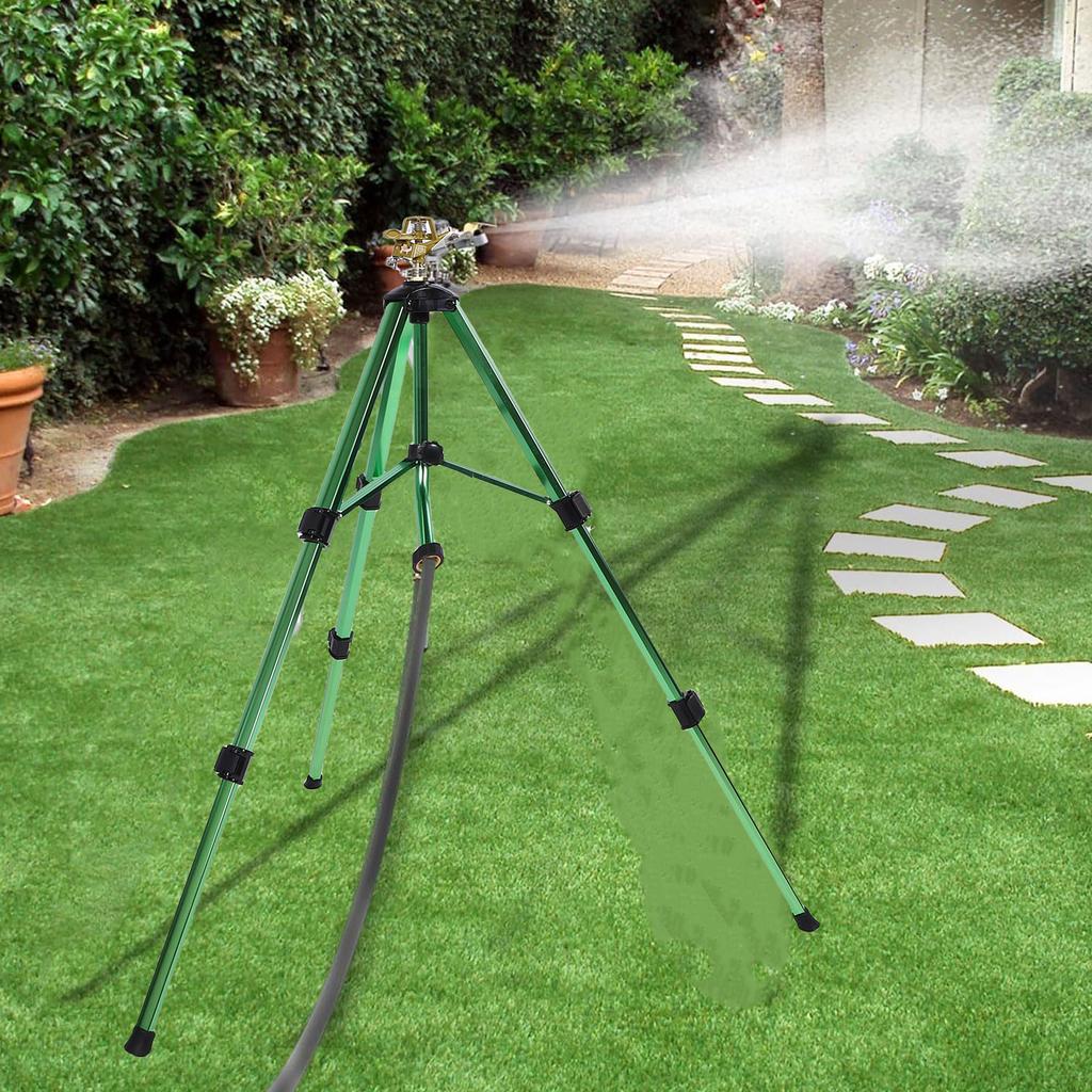 Sprinkler on Tripod Base, Heavy Duty Sprinkler Head Large Area Irrigation with 3Celsius4 Inch Connector Extension Legs, Sprinklers for Yard La