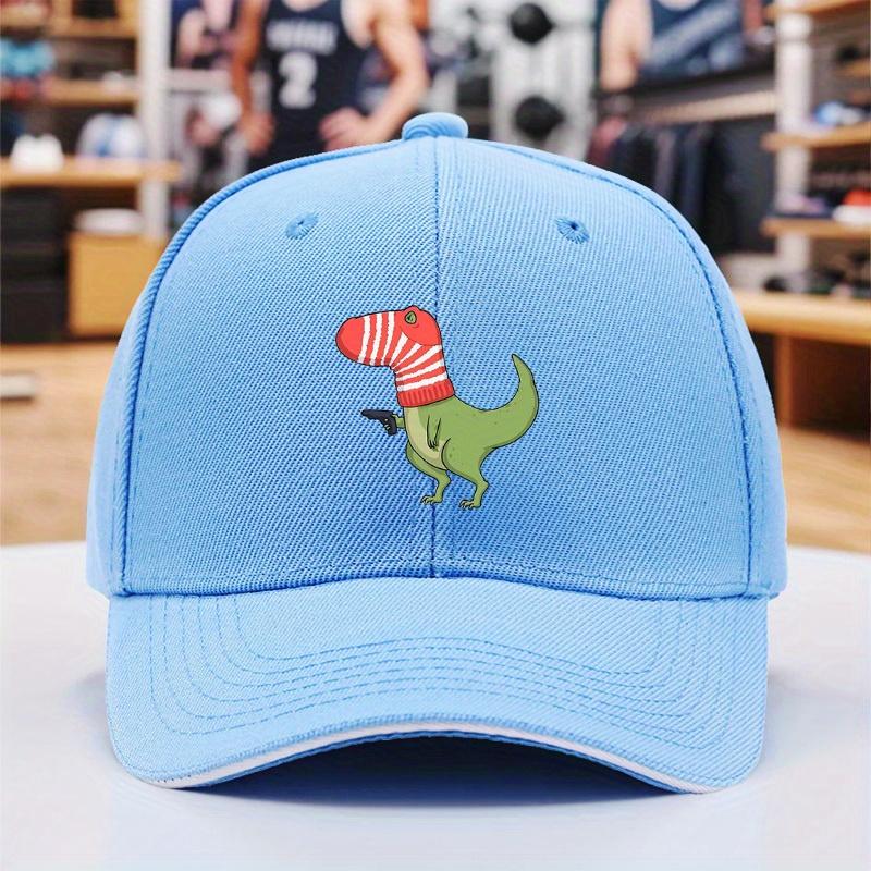 Lustige T-Rex-Dinosaurier-Baseballkappe mit rotem Sockenprint, atmungsaktive Polyester-Snapback-Mütze für Outdoor, Street Dance