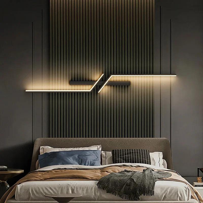 Moderne LED-Wandleuchte 100/120CM Langer Streifen Wandleuchte Wohnzimmer Schlafzimmer Nachttisch Bar Heimdekoration Fernbedienung LED Lustre