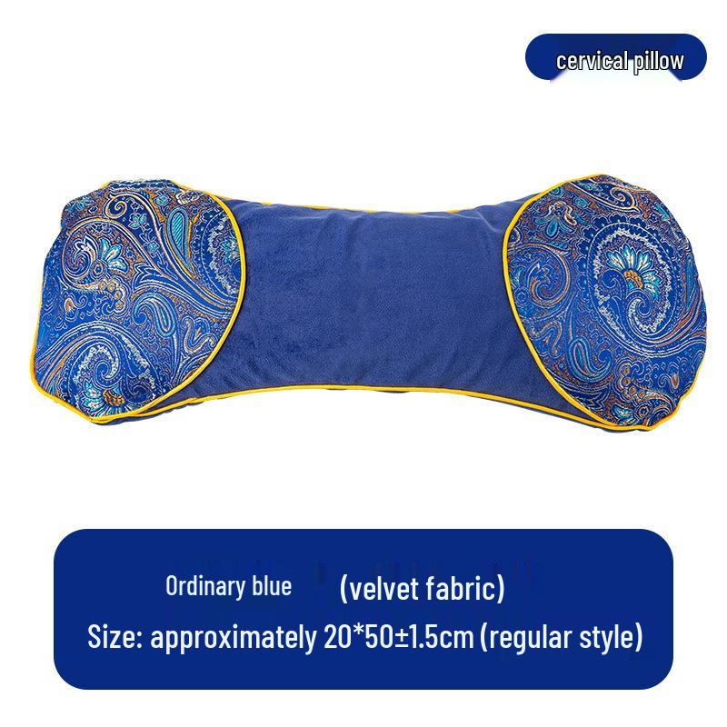 Mugwort Electric Heating Neck Pillow - Removable Cervical Support In Coarse Cloth