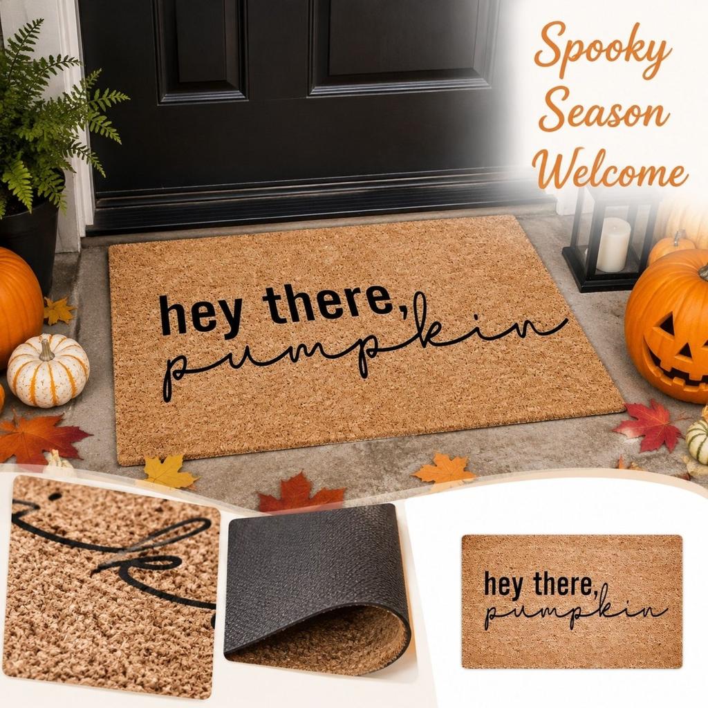 Halloween Welcome for Front Door, Indoor Outdoor Entry Doormat for Porch, Fall Home Decor