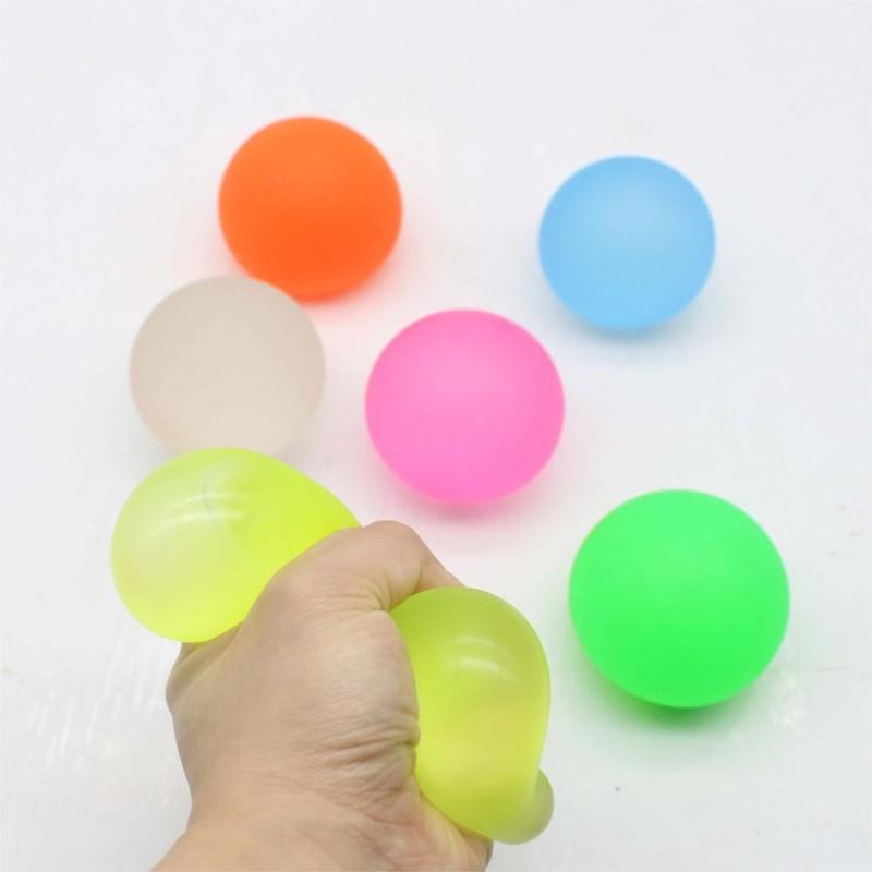 Cute Anti-stress Ball Frosted Transparent Stress Relief Flexible Funny Decompression Vent Bouncy Ball Toy