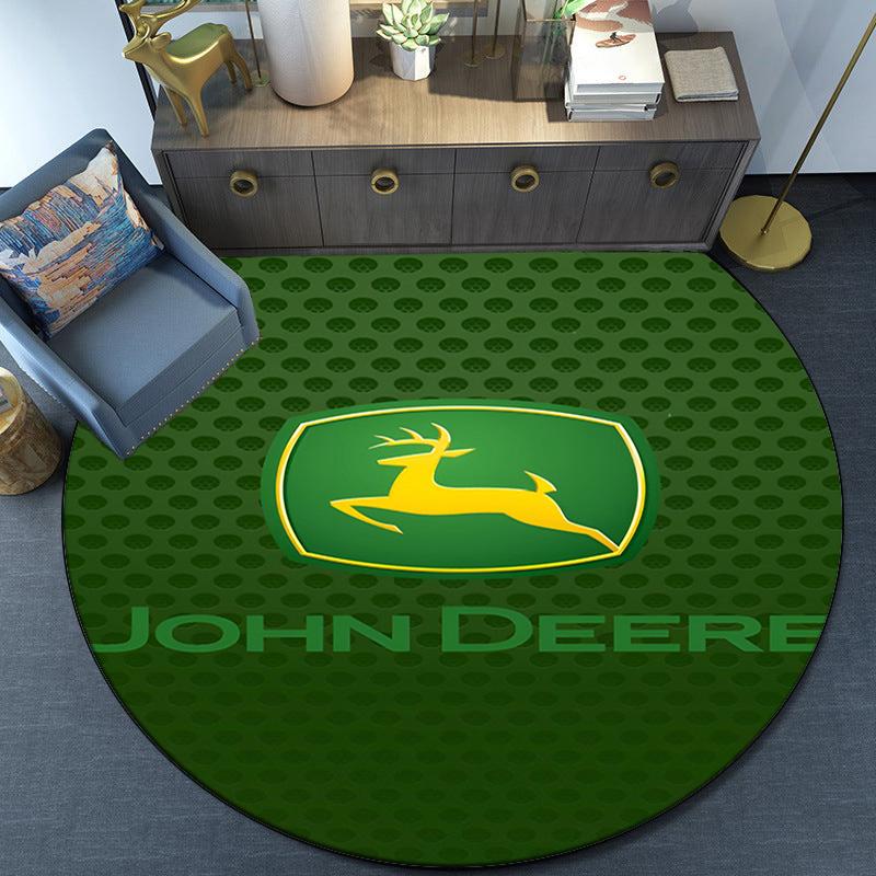 John Deere Design Round Rug for Livingroom,Bedroom, Palyroom, Chair Rug, Area Rug, Circle Carpet, Fan Christmas Gift