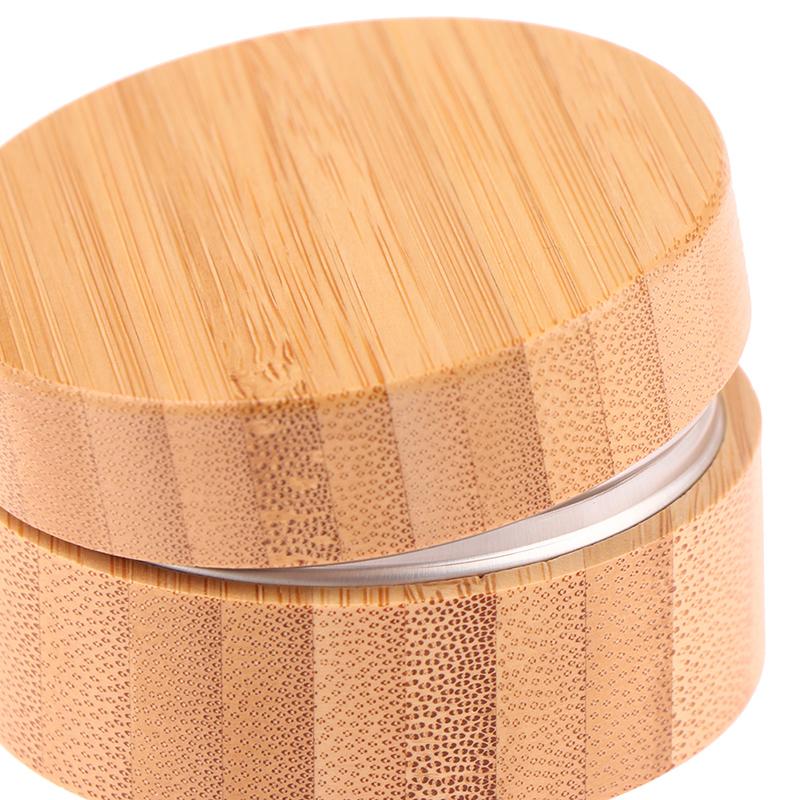 1Pc 30G 50G 100G Bamboo Bottle Cream Jar Nail Art Cream Refillable Cosmetic Makeup Container Bottle Storage Box