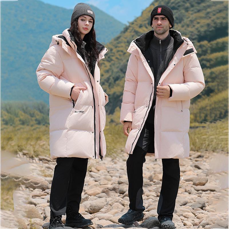 Stylish Mid-length Winter Down Jacket: Warm, Slimming Coat for Couples