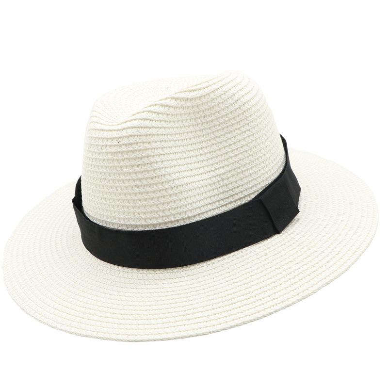 

Big eaves travel sun protection hat top hat men s sun hat, outdoor straw hat jazz hat crimped British top hat free size [56-58cm]