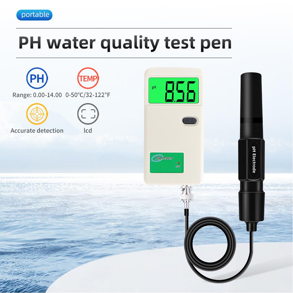 Digitales Display PH-Meter Wasserqualitätstester für Trinkwasser Aquarien Pools 0-14 PH-Elektrodenstift Professioneller Analysator