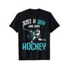 Junge, der Hockey liebt, Grafik-T-Shirt, Sommer-Kurzarm-T-Shirt für Kinder, Tägliches Lässiges Sport-Kinderkleidung, Oberteile, Kinderkleidung