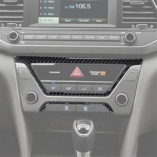 Накладка на центральную консоль салона из углеродного волокна для Hyundai Elantra 2016-2018