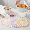 Silicone Daisy Trivet Mat, Large Heat-resistant Pot & Cup Coaster, High-grade Texture for Table Protection.