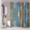 4 Pack Colorful Wood Digital Printing Polyester Shower Curtain Punch-Free Partition Bathroom Set With Waterproof Pad