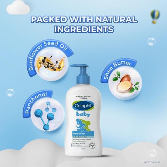 Cetaphil Lotion Quotidienne pour Bébé, Blanche, Beurre de Karité, 400 ml