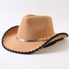 Popular European and American classic retro western cowboy hats, men's and women's fashion high-end peach heart top hats
