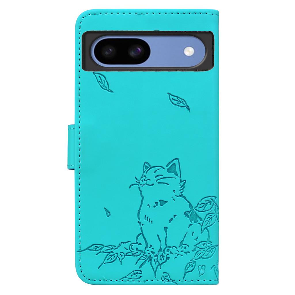 For Google Pixel 8a Case Wallet Cat Pattern Imprinted Leather Phone Cover