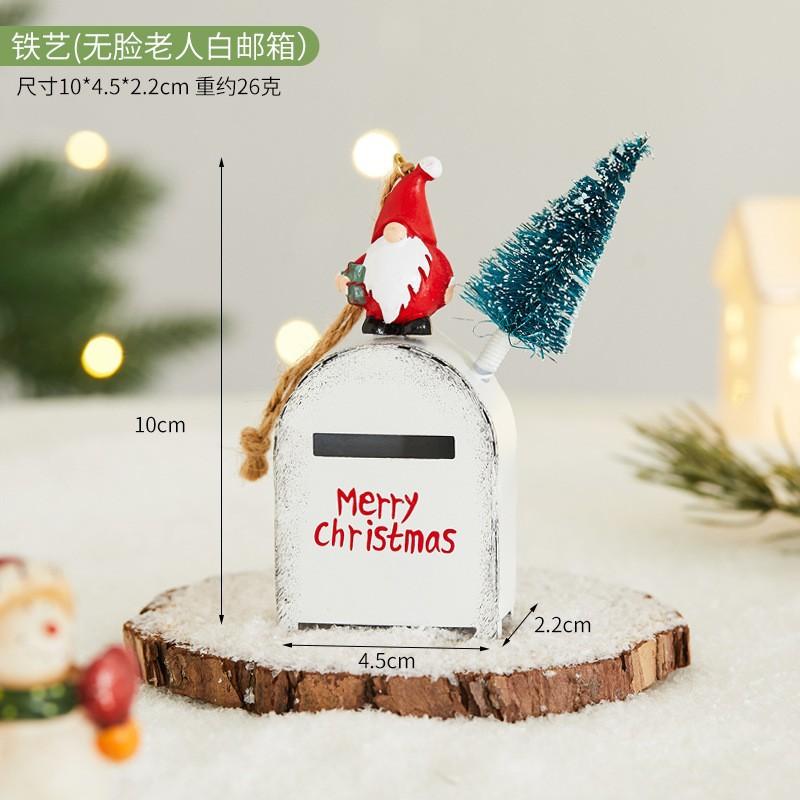 New Christmas Wrought Iron Decorative Cabin Mailbox Indoor And Outdoor Decorations, Bar, Shopping Mall Window Ornaments