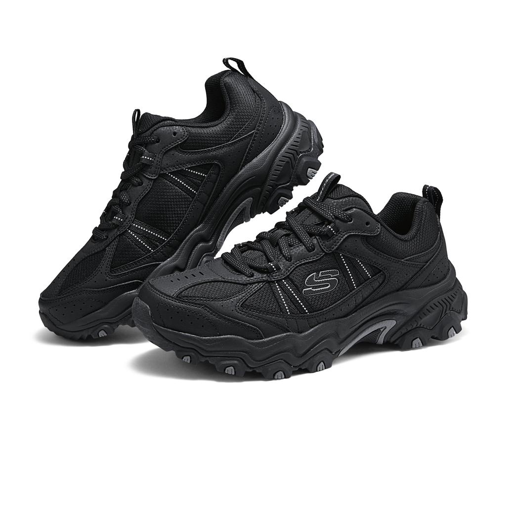 Skechers Cloud Wild Shoes Black Warrior Mountain Trend Versatile Sports Lightweight Cushioning Stable Grip Low Top Outdoor Functional Shoes 237527-BBK